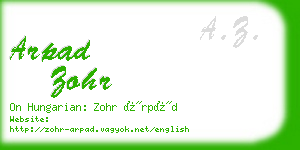 arpad zohr business card